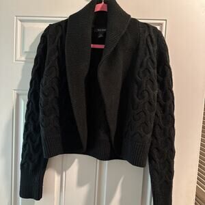 White House Black Market Sweater Jacket Size Large Sparkle Heavy Knit Evening